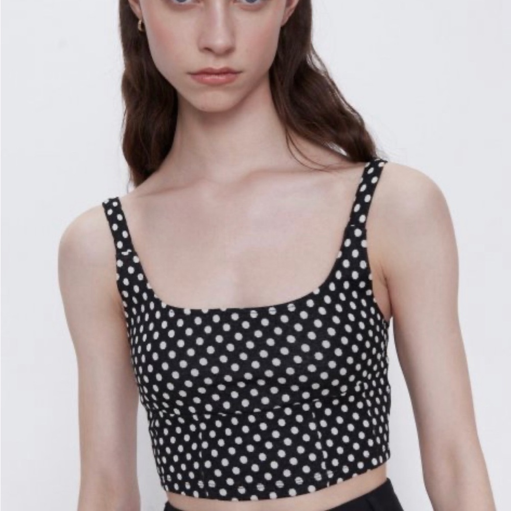 ZARA POLKA DOT CROP TANK
